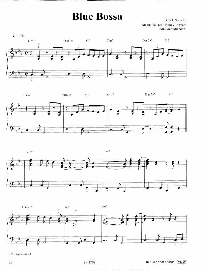 Blue Bossa Piano | PDF