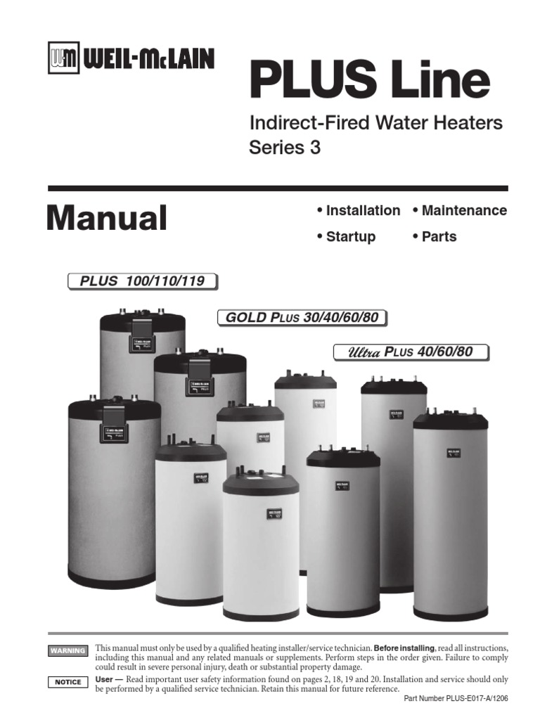 Indirec Fired Water Heater Plus Indirect Fired Water Heater Manual