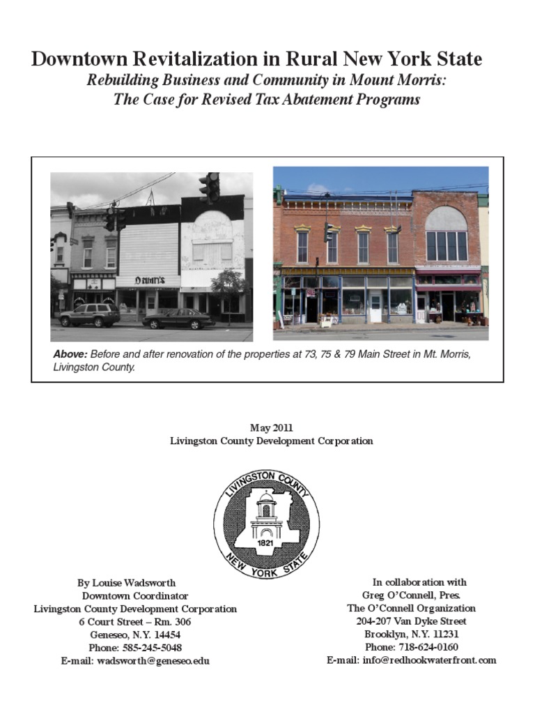 MT Morris Downtown Revitalization in Rural New York State PDF New
