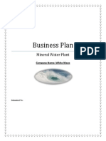 Business Plan of Mineral Water Plant