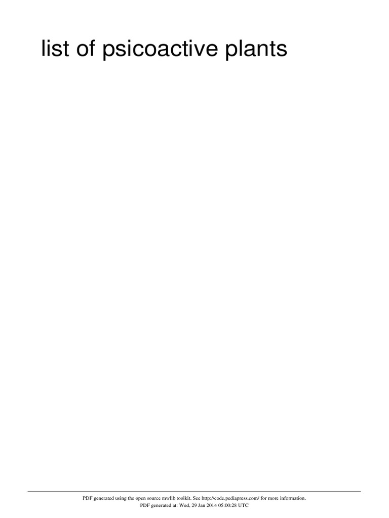 List Psicoactive Plants Psychoactive Drugs Plants