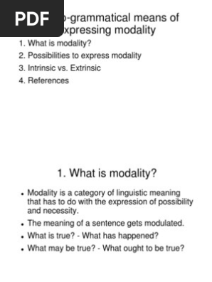 Modality Verb Grammar