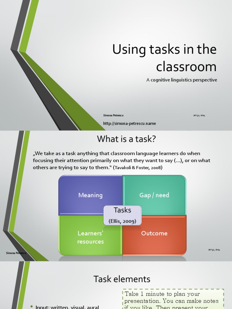 Cognitive Linguistics in Classroom Tasks | PDF | Second Language ...