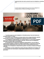 Qcon La Nueva Ley de Riesgos Laborales Habra Mas Salud y Proteccion Para Los Trabajadores Colombianosq Mintrabajo