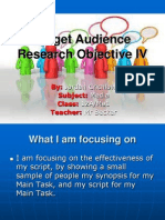 Target Audience Research Objective IV