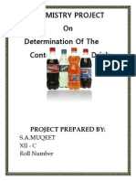 Chemistry Project On Determination of The Contents of Cold Drinks
