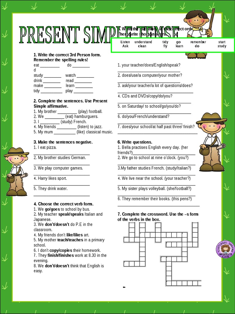 Present Simple Worksheet Islcollective