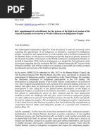 Letter to John Ashe, PGA - UN