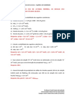 Lista de Exercícios de Equilíbrio de Solubilidade