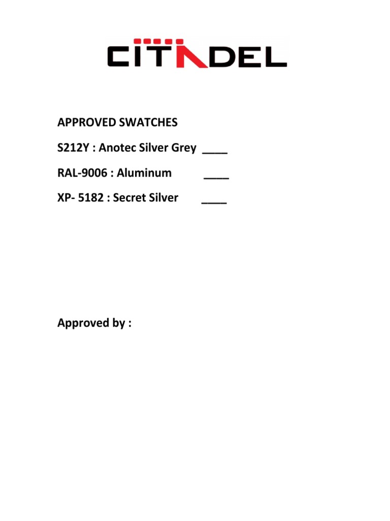 Designers' Approved Color Swatches | PDF