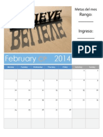 Calendario Febrero Visalus Promotor