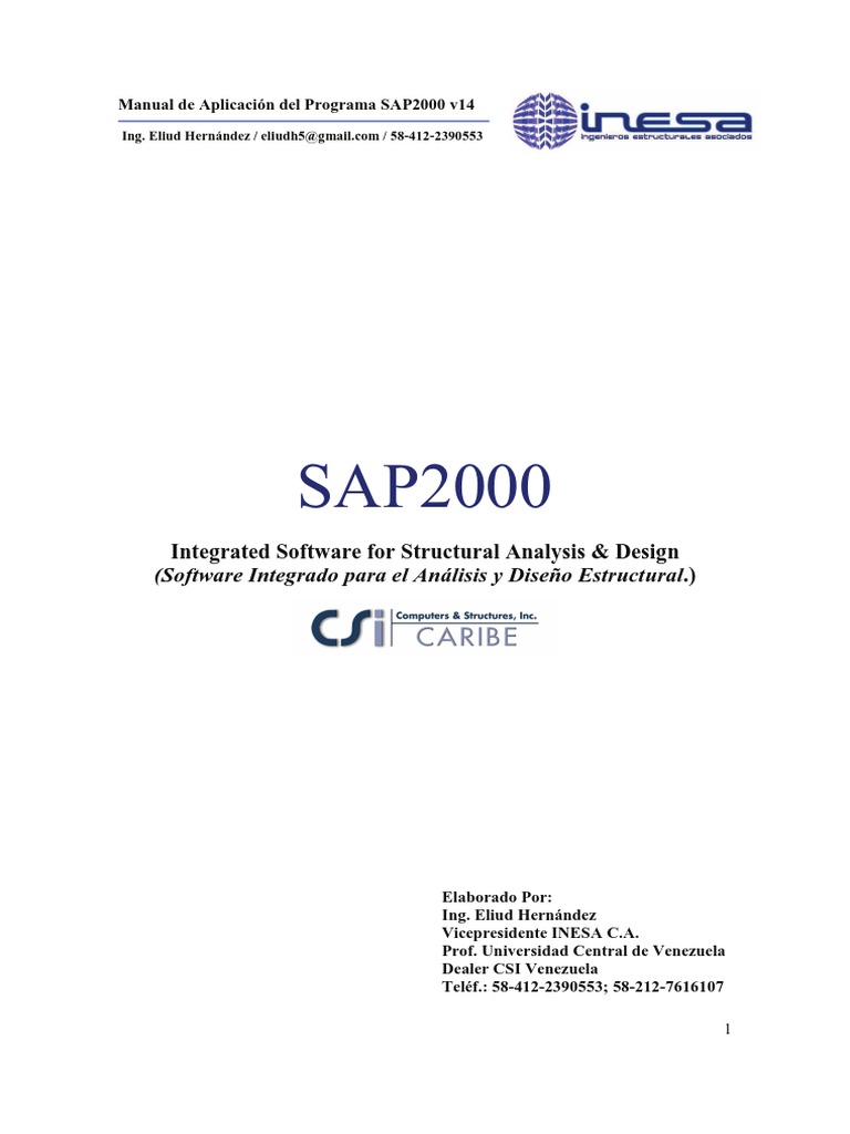 Manual de SAP2000 V14 PDF | PDF | Software | Diseño