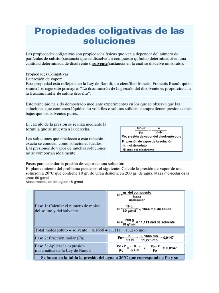 Propiedades Coligativas De Las Soluciones Solvente Osmosis