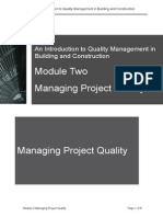 Module Two Managing Project Quality: An Introduction To Quality Management in Building and Construction