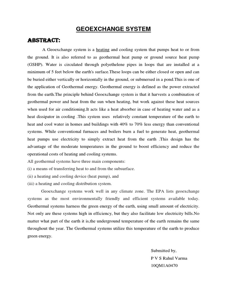 Geoexchange System | PDF