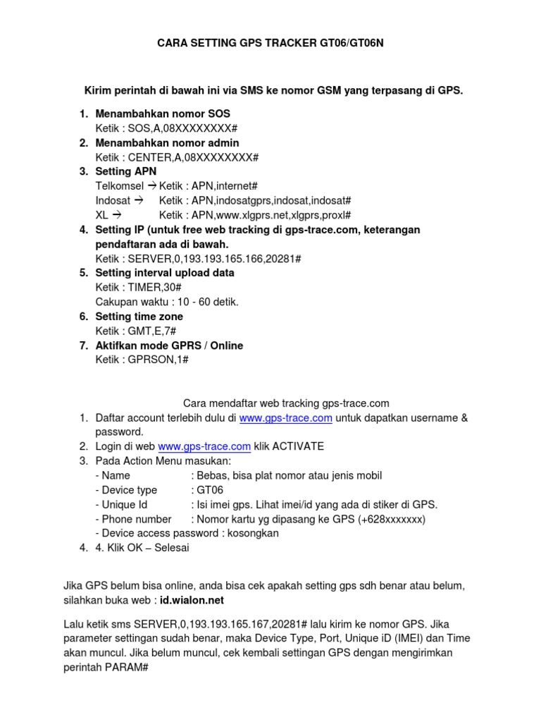 Cara Setting Gps Tracker Gt06n PDF