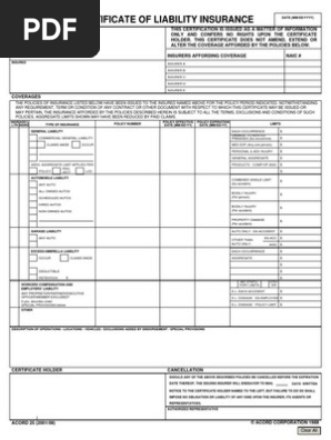 Acord 025 Cert Liability