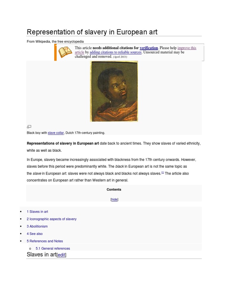 Slavery Represented in European Art | PDF | Human Rights Abuses ...