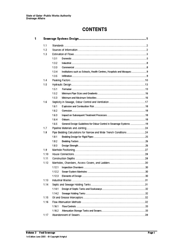 Drainage Design Manual ~ Vol 2 Foul Sewerage | Sanitary Sewer | Hydrology