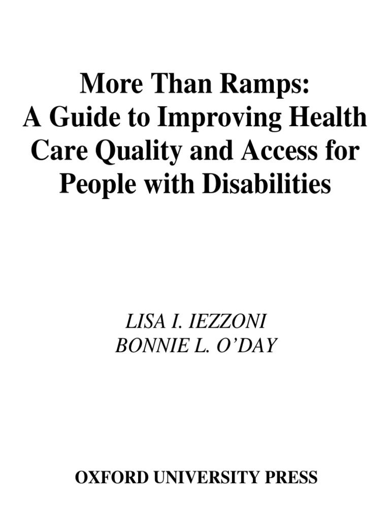 More Than Ramps A Guide To Improving Health Care Quality and Access For People With Disabilities PDF Disability Survey Methodology photo photo