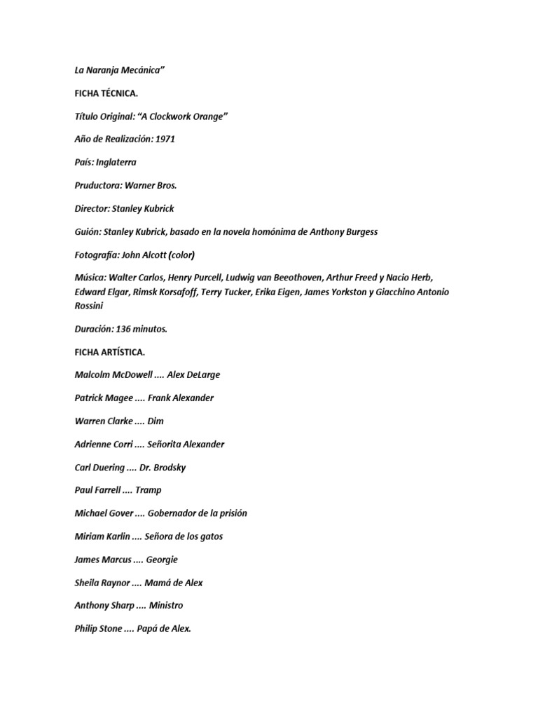 La Naranja Mecánica | PDF | Comportamiento | Bioética, image size:768x1024