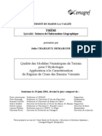 Qualité de MNT Pour L'hydrologie