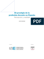 El prestigio de la profesión docente en España