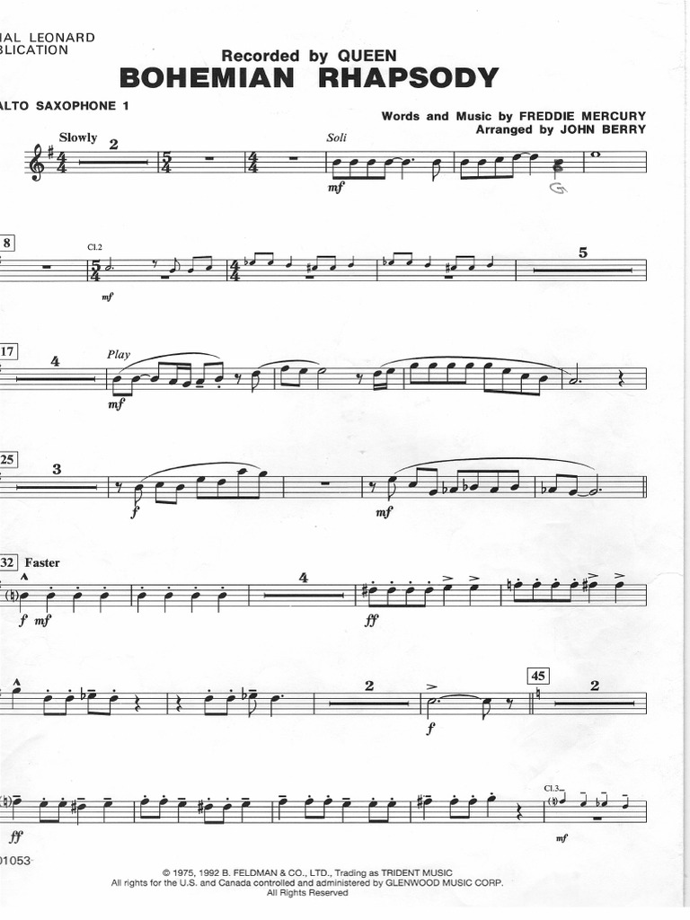 Bohemian Rhapsody Alto Sax1