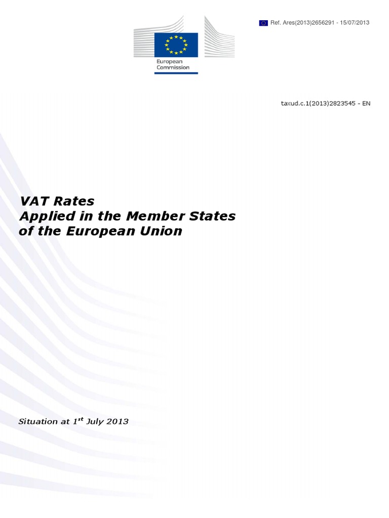 Vat Rates en 2013 PDF Value Added Tax Milk
