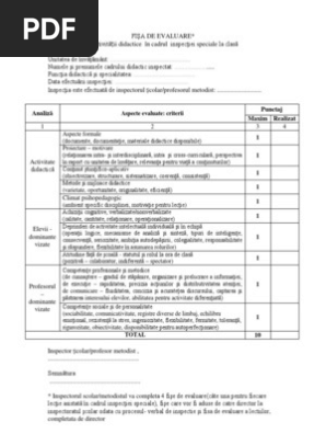 Metodist Fisa Evaluare Lectie Definitivat