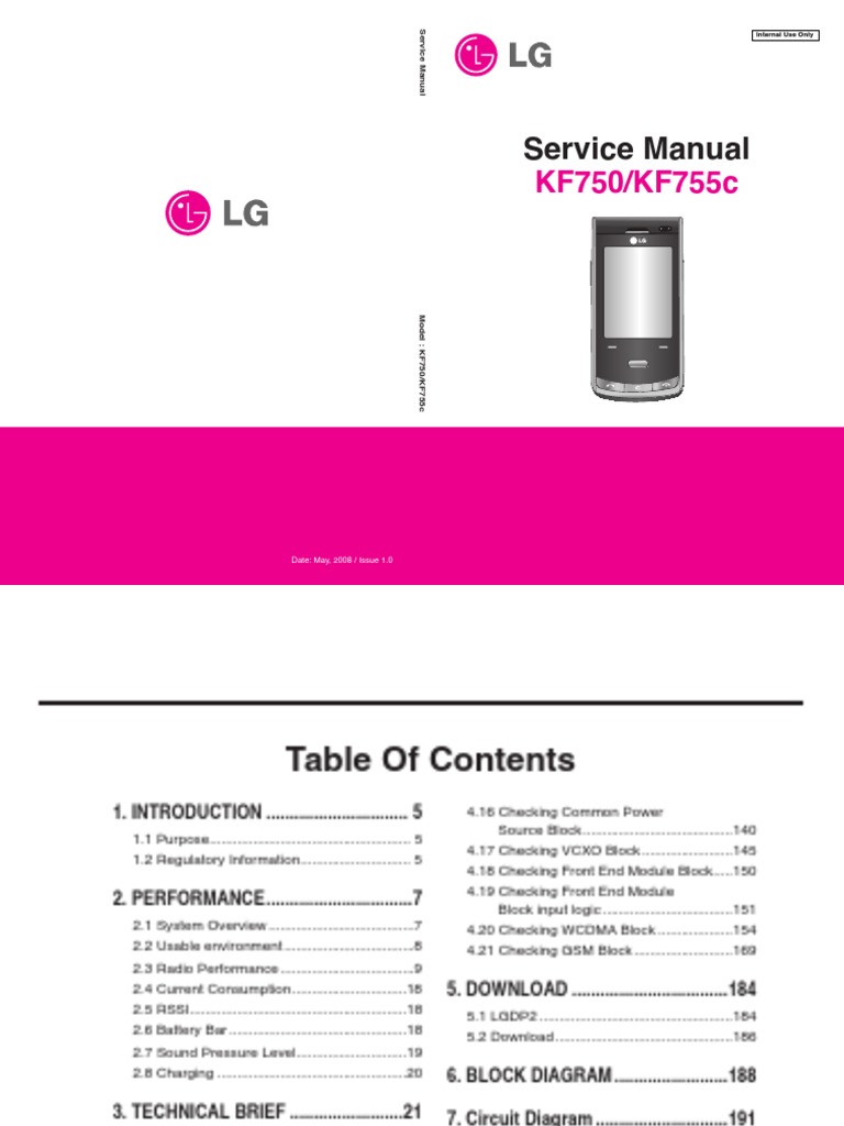 LG KF750 KF755c Secret Service Manual | Bluetooth | Digital Signal Processor