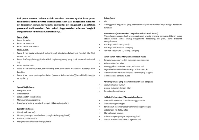 Arti Puasa Menurut Bahasa Adalah Menahan