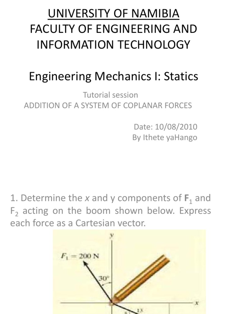 Addition of Coplanar Forces in Statics | PDF | Euclidean Vector ...