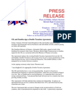 UK/Zambia Double Taxation Agreement Press Release