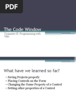 The Code Window: Computer II: Programming With VB6