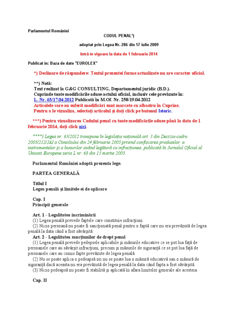 Noul Cod Penal | PDF