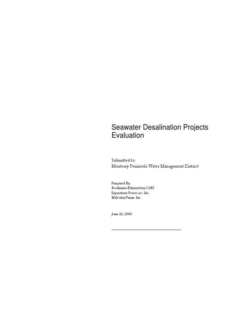 Mirfa Seawater Treatment Evaluation | PDF | Desalination | Fresh Water