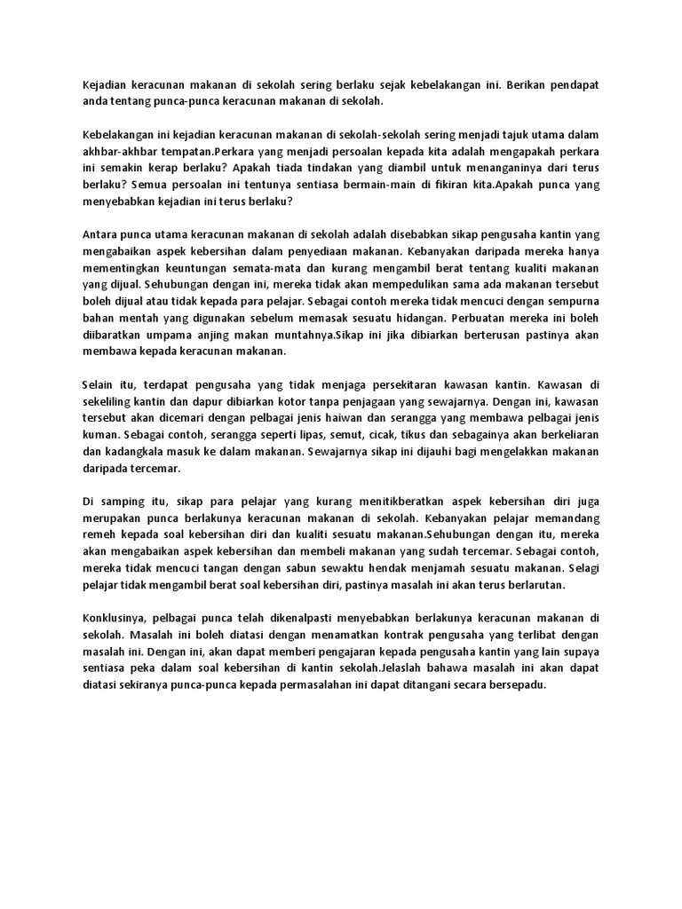 Karangan Gejala Sosial N Keracunan Makanan Pdf