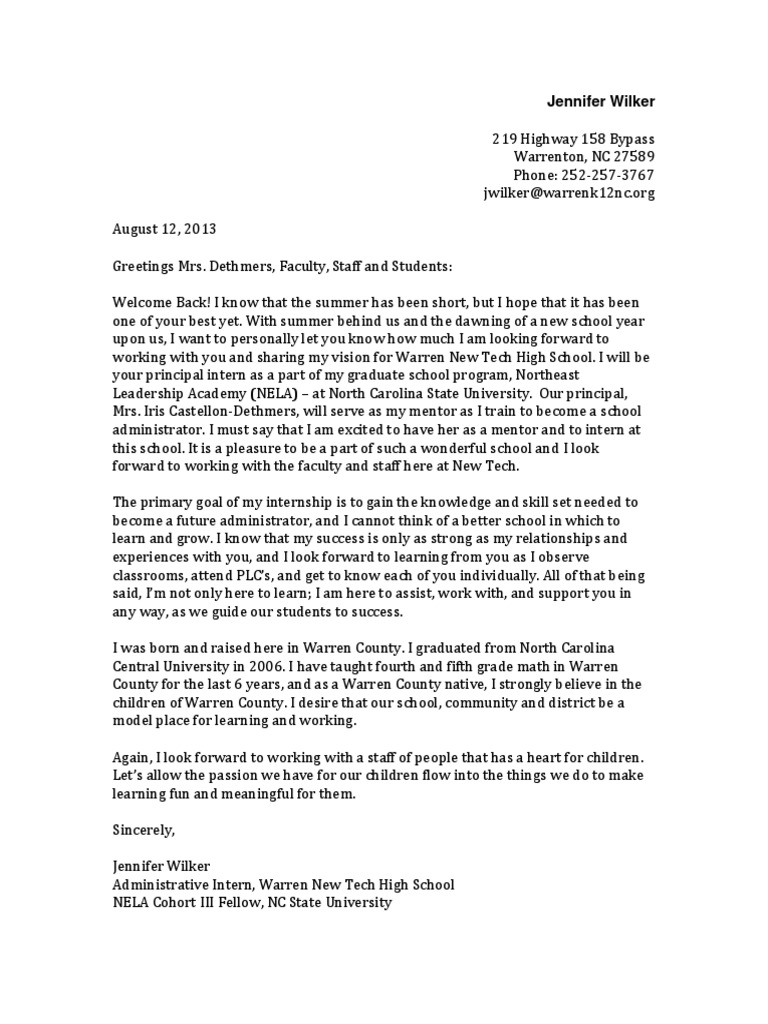 New Tech Intro Letter | PDF