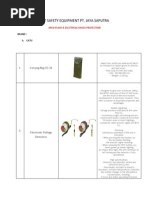 List 1 (Arc Flash & Electrical Shock Protection