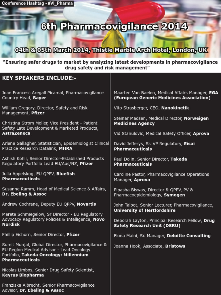 6th Pharmacovigilance 2014 | PDF | Pharmacovigilance | Clinical Trial