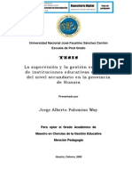 La Supervisión y La Gestión Emergente de Instituciones Educativas Estatales Del Nivel Secundario en La Provincia de Huaura