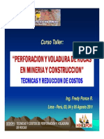 I. Tecnicas y Costos de Perforacion y Voladura de Rocas