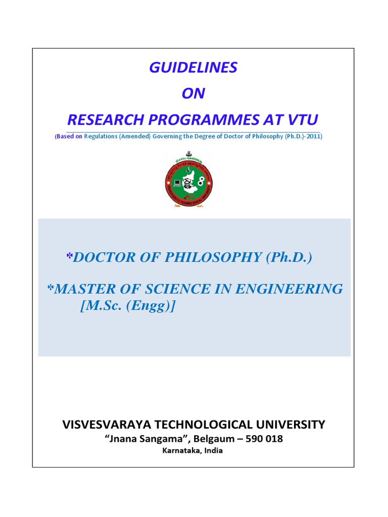 vtu phd regulations