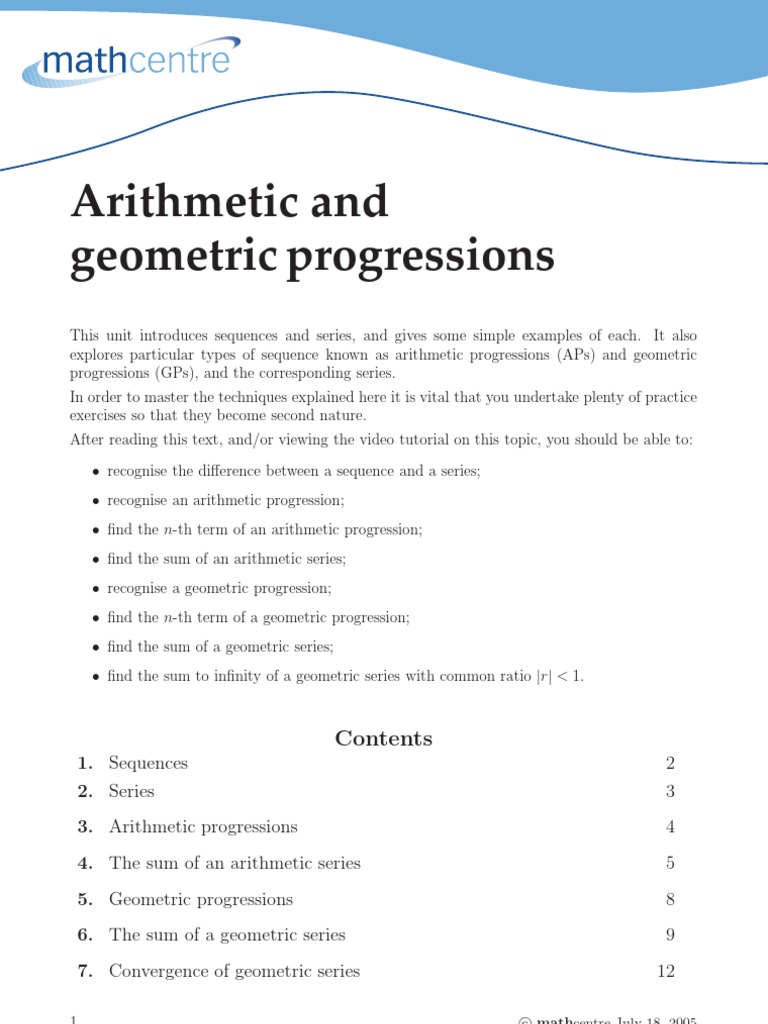 Understanding APs and GPs Basics | PDF | Sequence | Summation