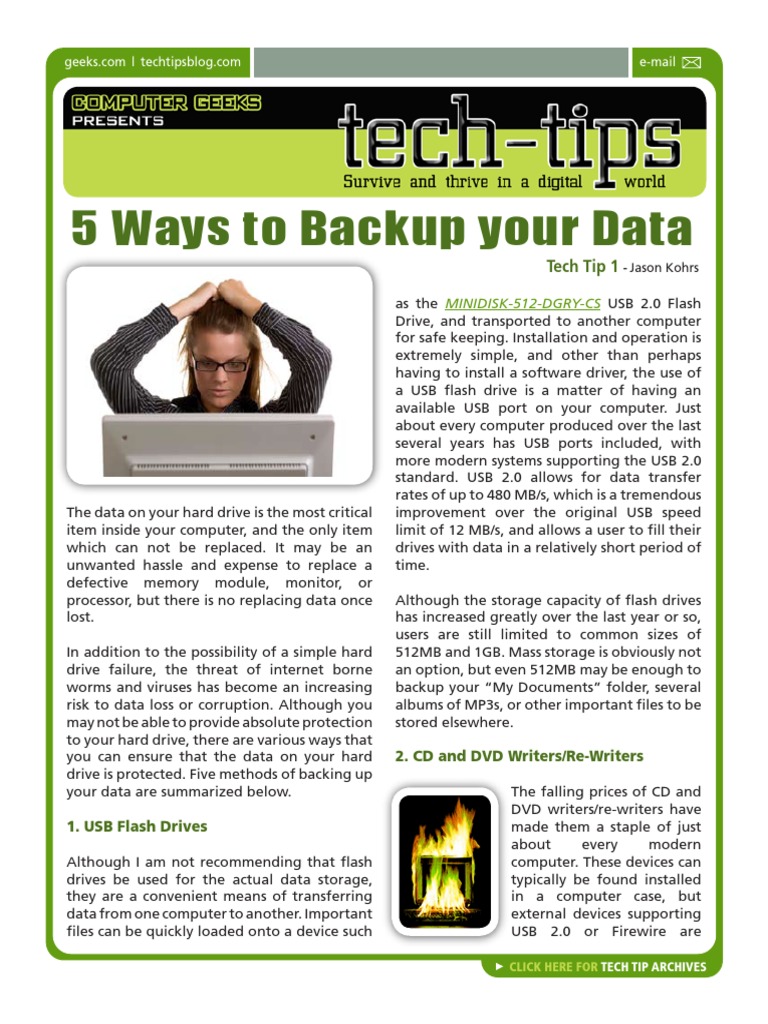 5 Effective Data Backup Methods | PDF | Usb Flash Drive | Dvd