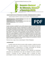 JOGOS DIDÁTICOS NO PROCESSO DE ENSINO APRENDIZAGEM DE QUÍMICA