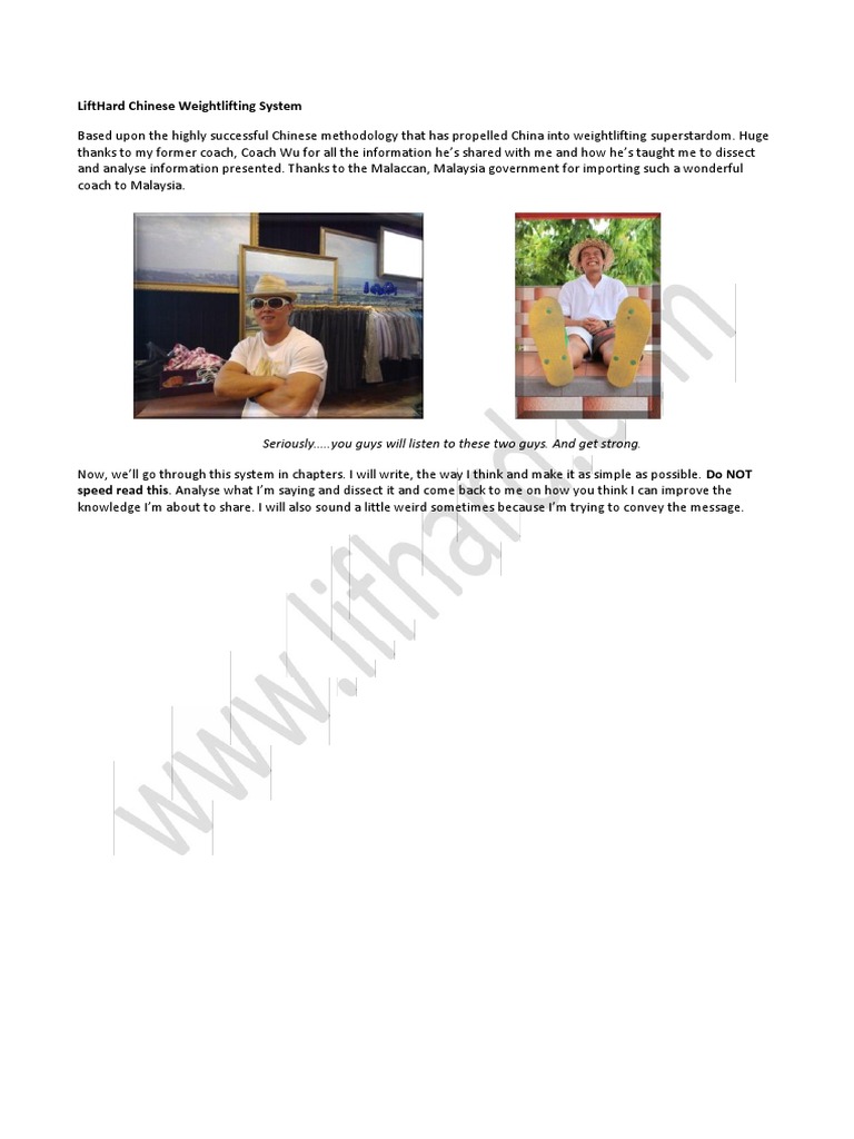 Chinese Weightlifting System Overview | PDF | Kettlebell | Feeling