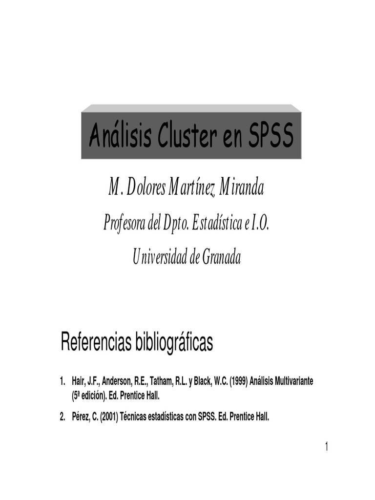 Análisis Cluster en SPSS: Guía Práctica | PDF | Spss | Enseñanza de ...