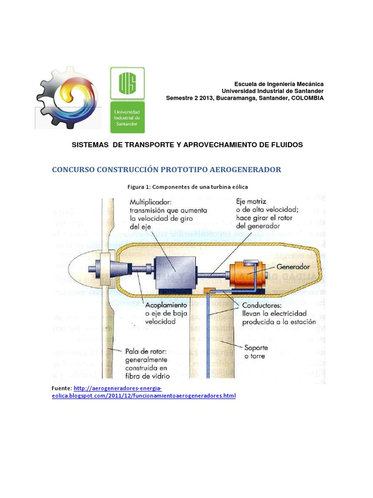 Especificaciones Concurso Aerogenerador PDF | PDF | Turbina eólica ...